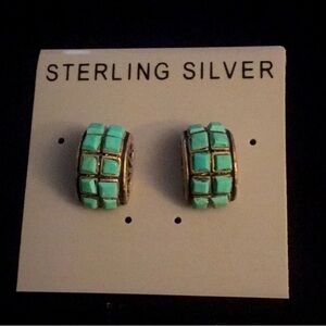 Genuine Turquoise Post Earrings